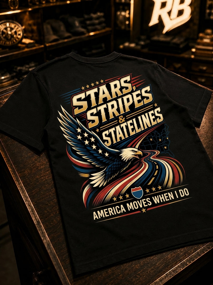 Stars, Stripes & State Lines V2 - Premium Tee New