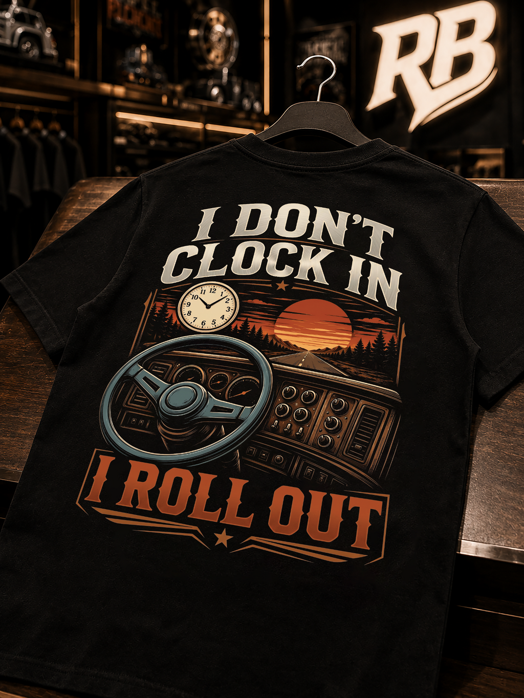 I Don’t Clock In I Roll Out - Tee Front Back