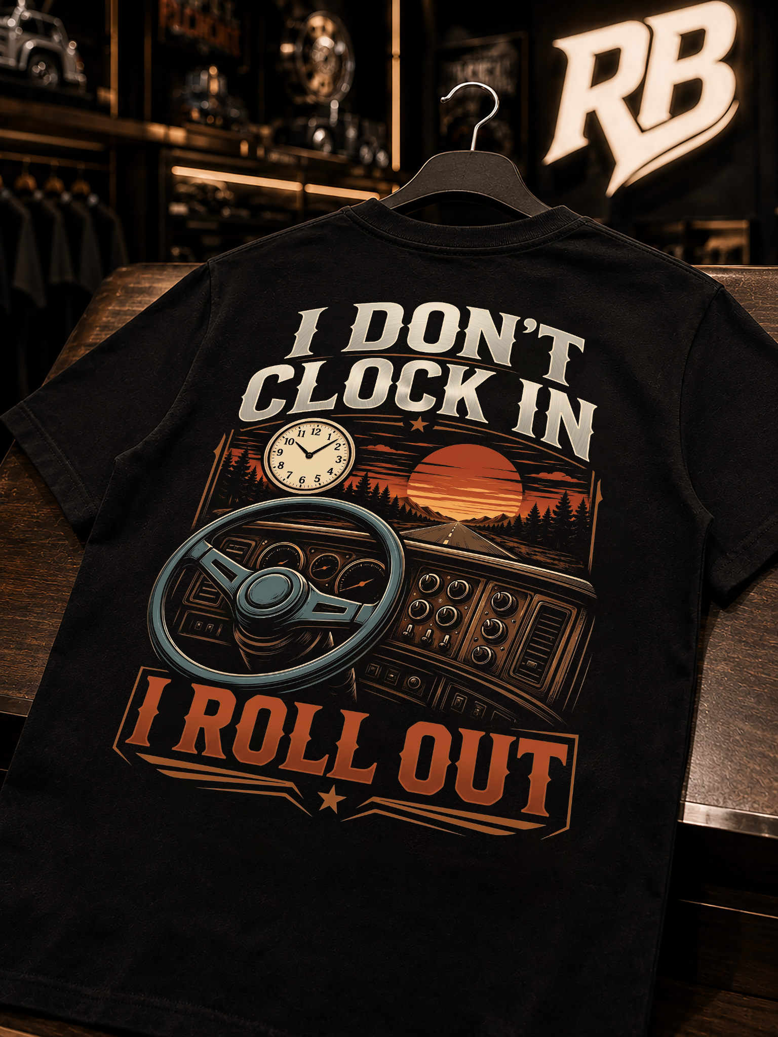 I Don’t Clock In I Roll Out - Tee Front Back