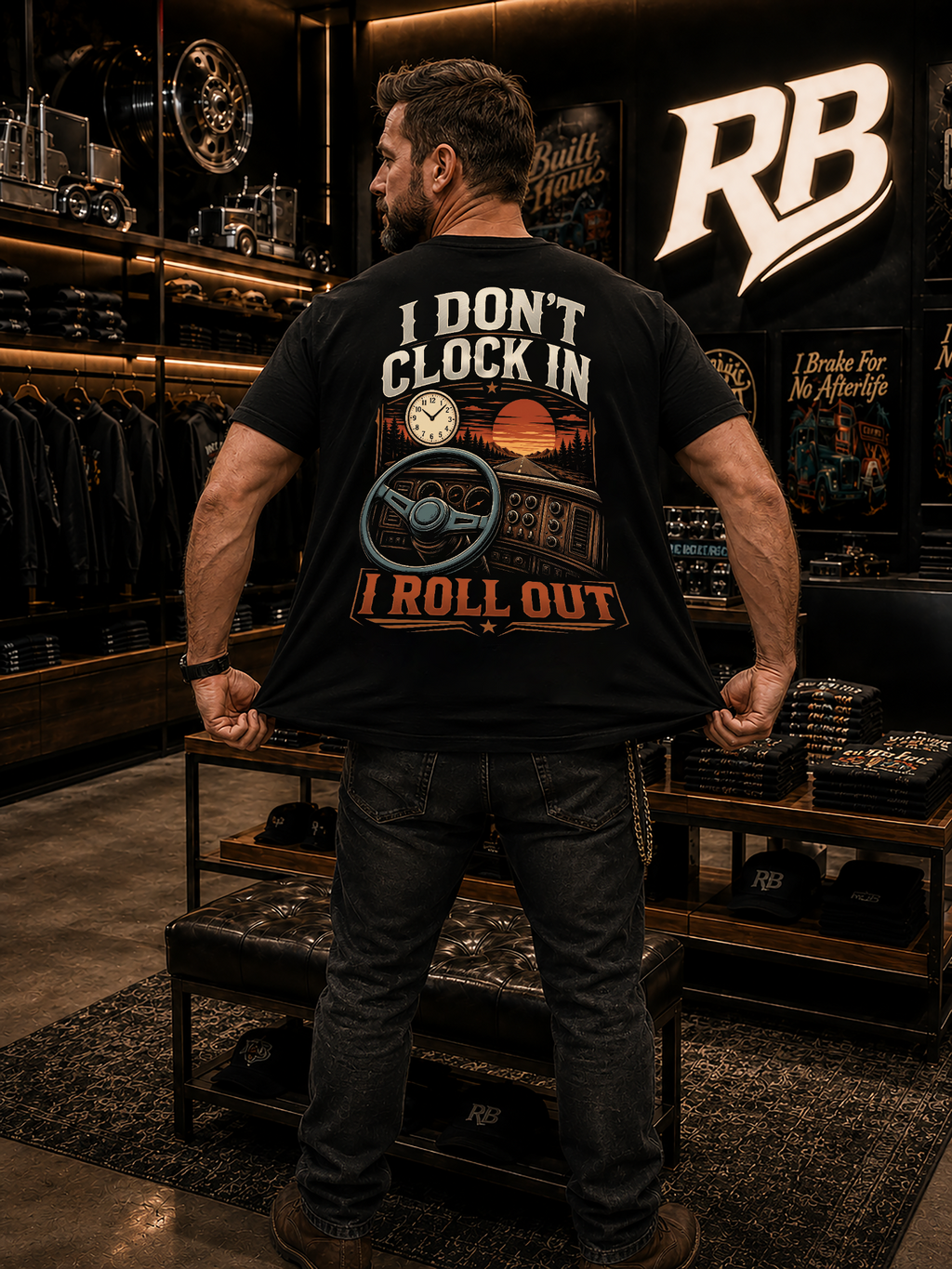 I Don’t Clock In I Roll Out - Tee Front Back