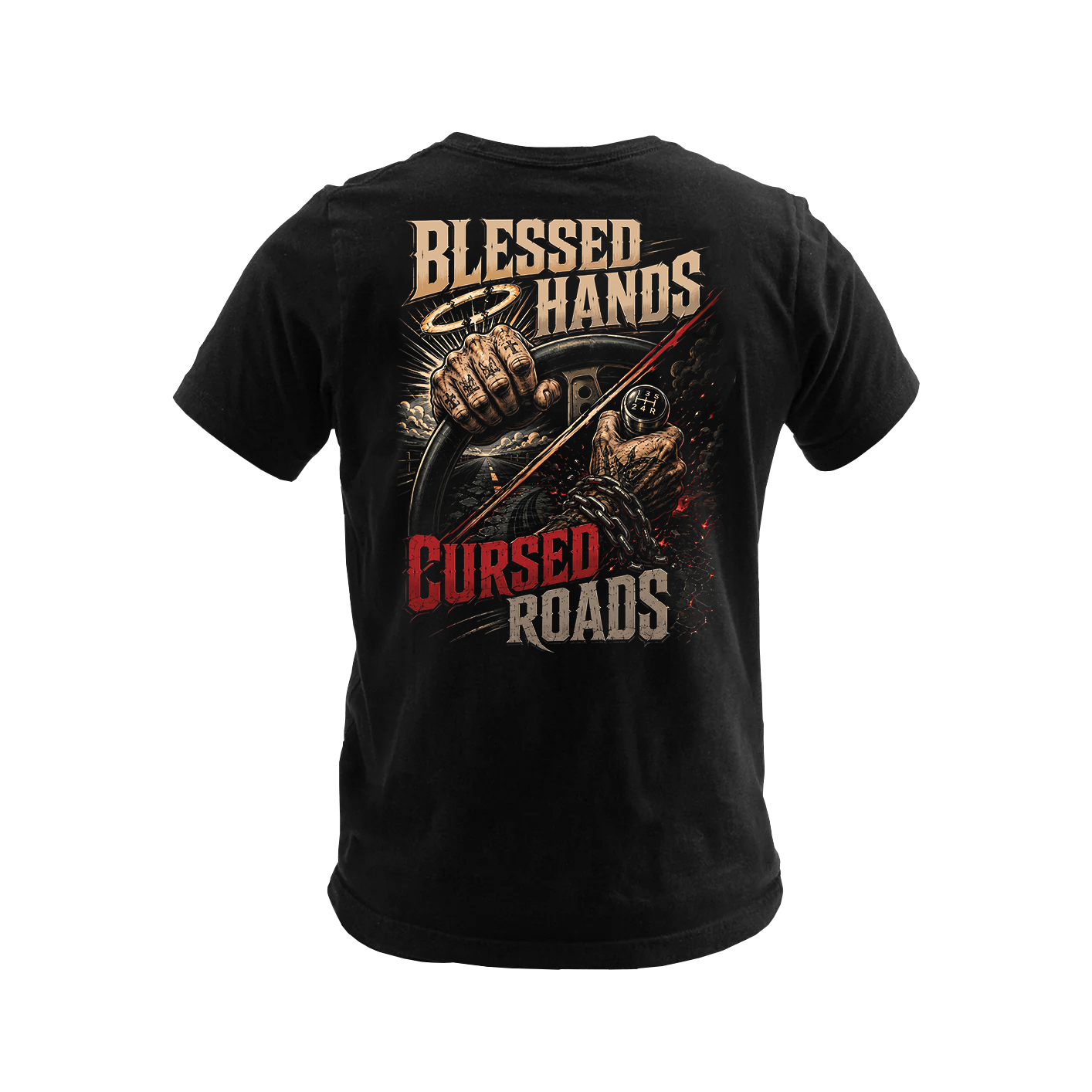 Blessed Hands. Cursed Roads - Tee Front Back
